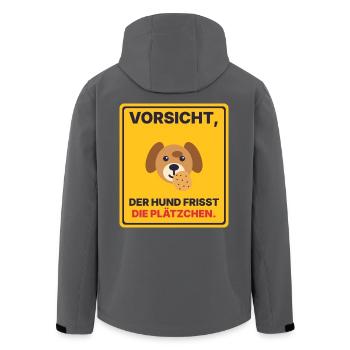 Vorsicht, der Hund frisst die Plätzchen - Recycelte Männer Softshell-Jacke von Stanley/Stella - Anthrazit - Hinten - AI Model Male 185 light (185cm)
