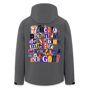 Jahreslosung 2027 Fürchte dich nicht Jesaja 41,10 - Recycelte Männer Softshell-Jacke von Stanley/Stella - Anthrazit - Hinten - AI Model Male 185 light (185cm)