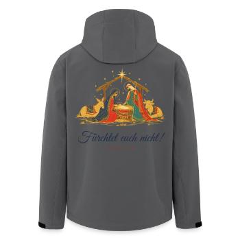 Krippe Weihnachten Fürchtet euch nicht Lukas 2,10 - Recycelte Männer Softshell-Jacke von Stanley/Stella - Anthrazit - Hinten - AI Model Male 185 light (185cm)