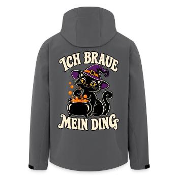 Ich braue mein Ding Katze - Recycelte Männer Softshell-Jacke von Stanley/Stella - Anthrazit - Hinten - AI Model Male 185 light (185cm)
