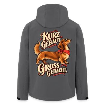 Kurz gebaut groß gedacht Dackel - Recycelte Männer Softshell-Jacke von Stanley/Stella - Anthrazit - Hinten - AI Model Male 185 light (185cm)
