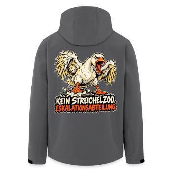Gans aus der Eskalationsabteilung - Recycelte Männer Softshell-Jacke von Stanley/Stella - Anthrazit - Hinten - AI Model Male 185 light (185cm)