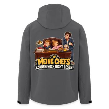 Kleine Chefs ohne Lesekenntnisse - Recycelte Männer Softshell-Jacke von Stanley/Stella - Anthrazit - Hinten - AI Model Male 185 light (185cm)