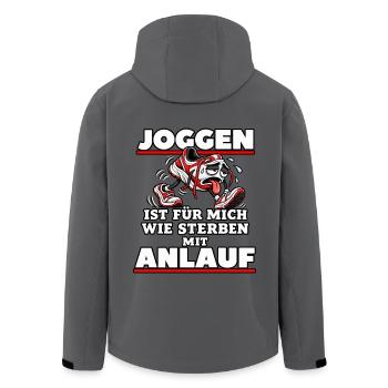 Joggen ist für mich wie Sterben mit Anlauf - Recycelte Männer Softshell-Jacke von Stanley/Stella - Anthrazit - Hinten - AI Model Male 185 light (185cm)