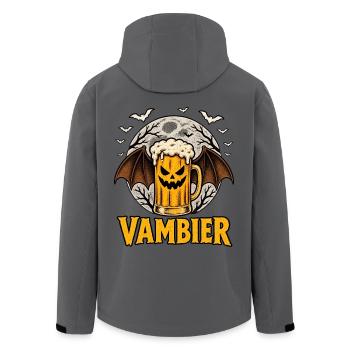 Vambier Halloween Bier Vampir Kürbis Fledermäuse - Recycelte Männer Softshell-Jacke von Stanley/Stella - Anthrazit - Hinten - AI Model Male 185 light (185cm)