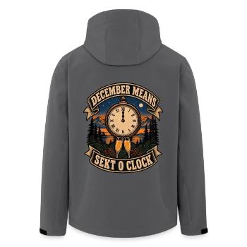 December Means Sekt O Clock Sekt Silvester - Recycelte Männer Softshell-Jacke von Stanley/Stella - Anthrazit - Hinten - AI Model Male 185 light (185cm)