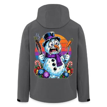 Christmas Schneemann grillt Karotten und schmilzt - Recycelte Männer Softshell-Jacke von Stanley/Stella - Anthrazit - Hinten - AI Model Male 185 light (185cm)