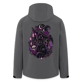 Hexenkatze mit violetten Rosen und Zaubertränken - Recycelte Männer Softshell-Jacke von Stanley/Stella - Anthrazit - Hinten - AI Model Male 185 light (185cm)