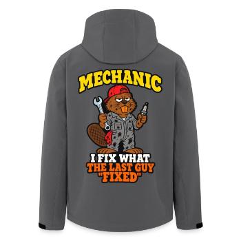 Mechaniker: Ich repariere das, was der letzte Typ repariert hat, lustig - Recycelte Männer Softshell-Jacke von Stanley/Stella - Anthrazit - Hinten - AI Model Male 185 light (185cm)
