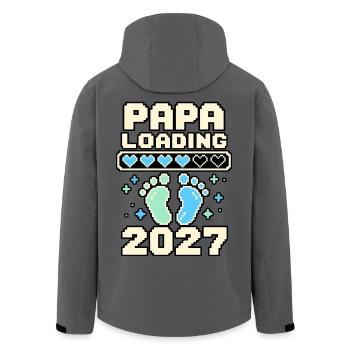 Papa Loading 2027 – Pixelherzen und Babyfüße - Recycelte Männer Softshell-Jacke von Stanley/Stella - Anthrazit - Hinten - AI Model Male 185 light (185cm)