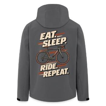 Eat Sleep Ride Repeat - Recycelte Männer Softshell-Jacke von Stanley/Stella - Anthrazit - Hinten - AI Model Male 185 light (185cm)