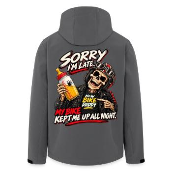 Tut mir leid, Papa eines neuen Motorrads. Biker-Humor - Recycelte Männer Softshell-Jacke von Stanley/Stella - Anthrazit - Hinten - AI Model Male 185 light (185cm)