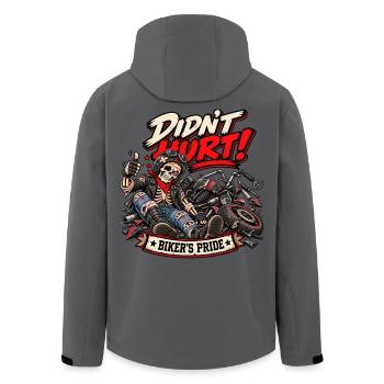 Nicht mal schlecht, Biker-Stolz. Biker-Humor - Recycelte Männer Softshell-Jacke von Stanley/Stella - Anthrazit - Hinten - AI Model Male 185 light (185cm)