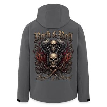 Rock & Roll Skull Flames  - Recycelte Männer Softshell-Jacke von Stanley/Stella - Anthrazit - Hinten - AI Model Male 185 light (185cm)