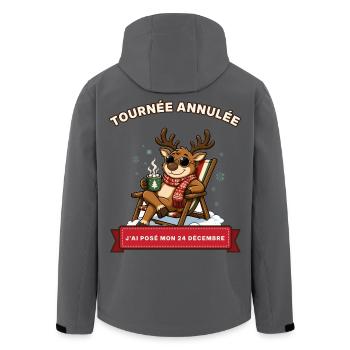 Tour abgesagt – Rentier auf Weihnachtswitz Weihnachten - Recycelte Männer Softshell-Jacke von Stanley/Stella - Anthrazit - Hinten - AI Model Male 185 light (185cm)