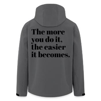 Je öfter du es machst, desto leichter wird es - Recycelte Männer Softshell-Jacke von Stanley/Stella - Anthrazit - Hinten - AI Model Male 185 light (185cm)