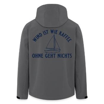 Segeln Wind ist wie Kaffee Segelboot Geschenk - Recycelte Männer Softshell-Jacke von Stanley/Stella - Anthrazit - Hinten - AI Model Male 185 light (185cm)