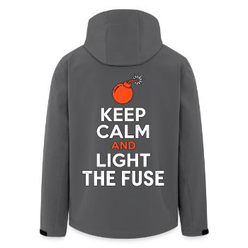 Keep Calm And Light The Fuse Pyro - Recycelte Männer Softshell-Jacke von Stanley/Stella - Anthrazit - Hinten - AI Model Male 185 light (185cm)