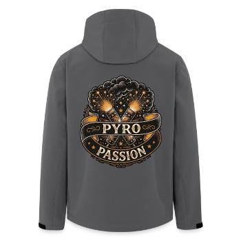 Pyro Passion Oldschool - Recycelte Männer Softshell-Jacke von Stanley/Stella - Anthrazit - Hinten - AI Model Male 185 light (185cm)