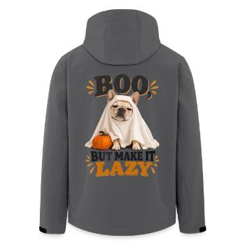  Boo But Make It Lazy Französische Bulldogge - Recycelte Männer Softshell-Jacke von Stanley/Stella - Anthrazit - Hinten - AI Model Male 185 light (185cm)