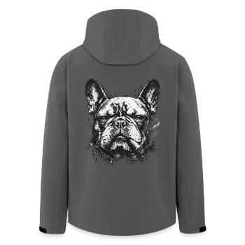  Französische Bulldogge Mit Zigarre Im Markanten - Recycelte Männer Softshell-Jacke von Stanley/Stella - Anthrazit - Hinten - AI Model Male 185 light (185cm)
