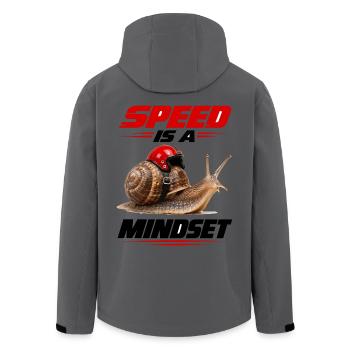  Speed Is A Mindset Schnecke Mit Rennhelm Und - Recycelte Männer Softshell-Jacke von Stanley/Stella - Anthrazit - Hinten - AI Model Male 185 light (185cm)