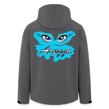 Arezza Blue Eyes-Logo auf Splash - Recycelte Männer Softshell-Jacke von Stanley/Stella - Anthrazit - Hinten - AI Model Male 185 light (185cm)