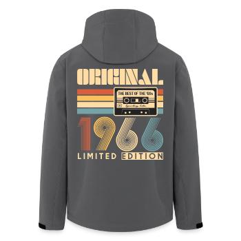 60. Geburtstag, 60 Jahre - Recycelte Männer Softshell-Jacke von Stanley/Stella - Anthrazit - Hinten - AI Model Male 185 light (185cm)