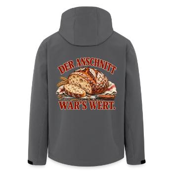 Der Anschnitt war’s wert – Sauerteigbrot - Recycelte Männer Softshell-Jacke von Stanley/Stella - Anthrazit - Hinten - AI Model Male 185 light (185cm)