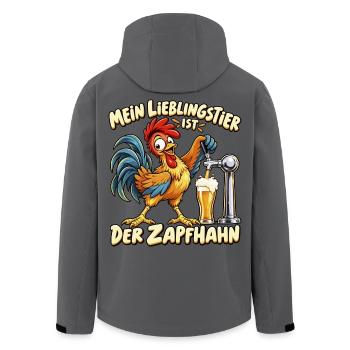 Mein Lieblingstier ist der Zapfhahn – Lustiger Bie - Recycelte Männer Softshell-Jacke von Stanley/Stella - Anthrazit - Hinten - AI Model Male 185 light (185cm)