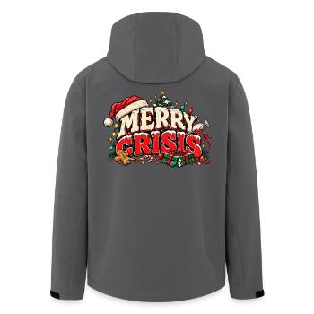 Merry Crisis – Lustiges Weihnachtsdesign - Recycelte Männer Softshell-Jacke von Stanley/Stella - Anthrazit - Hinten - AI Model Male 185 light (185cm)