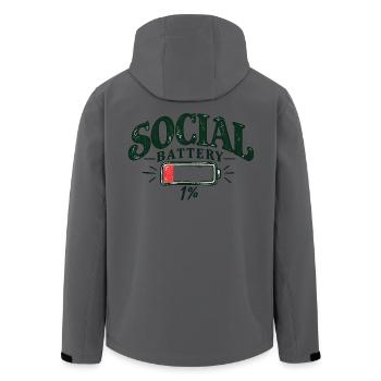 Social Battery 1% – Low Social Energy - Recycelte Männer Softshell-Jacke von Stanley/Stella - Anthrazit - Hinten - AI Model Male 185 light (185cm)
