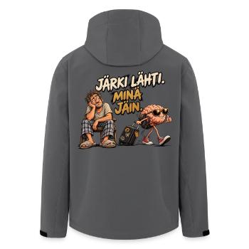 Reason Left – Ich bin geblieben | Witzig und humorvoll - Recycelte Männer Softshell-Jacke von Stanley/Stella - Anthrazit - Hinten - AI Model Male 185 light (185cm)