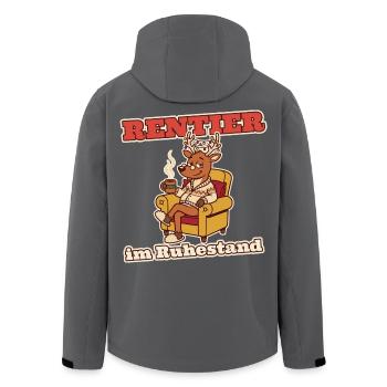 Rentier im Ruhestand Rente - Recycelte Männer Softshell-Jacke von Stanley/Stella - Anthrazit - Hinten - AI Model Male 185 light (185cm)
