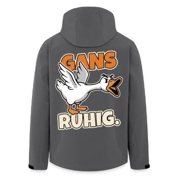 Gans ruhig Wütende Gans Spruch - Recycelte Männer Softshell-Jacke von Stanley/Stella - Anthrazit - Hinten - AI Model Male 185 light (185cm)