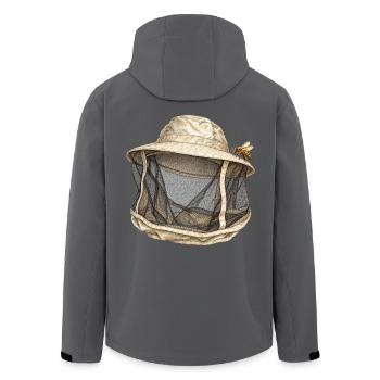 Biene vor dem Schleier – Imkerei - Recycelte Männer Softshell-Jacke von Stanley/Stella - Anthrazit - Hinten - AI Model Male 185 light (185cm)