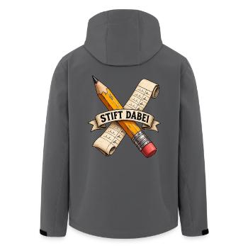 Stift dabei – GPS-Schatzsuche - Recycelte Männer Softshell-Jacke von Stanley/Stella - Anthrazit - Hinten - AI Model Male 185 light (185cm)