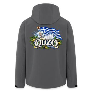 Ouzo Griechenland - Recycelte Männer Softshell-Jacke von Stanley/Stella - Anthrazit - Hinten - AI Model Male 185 light (185cm)