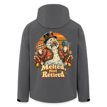 Christmas Schneemann Opa Melted Not Retired - Recycelte Männer Softshell-Jacke von Stanley/Stella - Anthrazit - Hinten - AI Model Male 185 light (185cm)