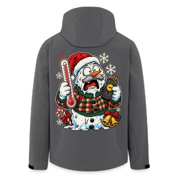 Christmas Schneemann Opa am Thermostat - Recycelte Männer Softshell-Jacke von Stanley/Stella - Anthrazit - Hinten - AI Model Male 185 light (185cm)