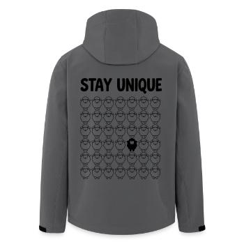 Schwarzes Schaf Stay Unique - Recycelte Männer Softshell-Jacke von Stanley/Stella - Anthrazit - Hinten - AI Model Male 185 light (185cm)
