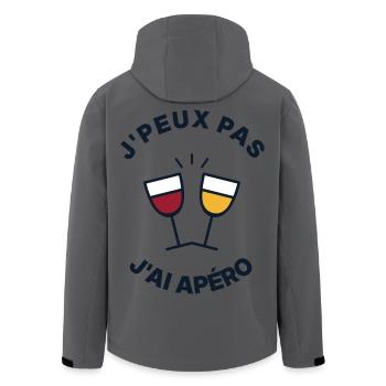 Ich kann nicht, ich habe einen Aperitif – humorvolles T-Shirt - Recycelte Männer Softshell-Jacke von Stanley/Stella - Anthrazit - Hinten - AI Model Male 185 light (185cm)
