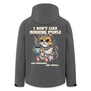 Ich Mag Keinen Morgenmenschen-katzenkaffee - Recycelte Männer Softshell-Jacke von Stanley/Stella - Anthrazit - Hinten - AI Model Male 185 light (185cm)