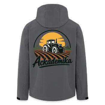 Ackademika - Akademiker - Wortspiel - Recycelte Männer Softshell-Jacke von Stanley/Stella - Anthrazit - Hinten - AI Model Male 185 light (185cm)