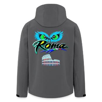 Blaue Augen auf dem Kolosseum von Rom - Recycelte Männer Softshell-Jacke von Stanley/Stella - Anthrazit - Hinten - AI Model Male 185 light (185cm)