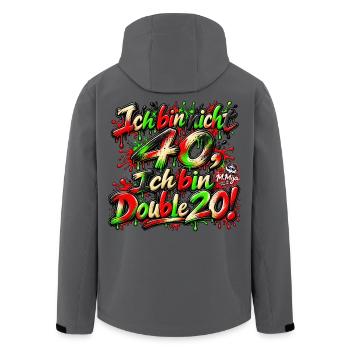 Ich_bin_nicht_40-_- - Recycelte Männer Softshell-Jacke von Stanley/Stella - Anthrazit - Hinten - AI Model Male 185 light (185cm)