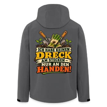 Garten-Spruch: Dreck an den Händen - Recycelte Männer Softshell-Jacke von Stanley/Stella - Anthrazit - Hinten - AI Model Male 185 light (185cm)