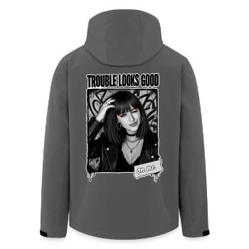 Trouble Looks Good Noir Punk - Recycelte Männer Softshell-Jacke von Stanley/Stella - Anthrazit - Hinten - AI Model Male 185 light (185cm)