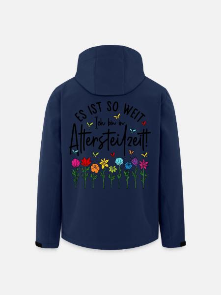 Es ist soweit Ich bin in Altersteilzeit - Blumen - Recycelte Männer Softshell-Jacke von Stanley/Stella - Navy