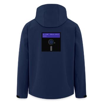floppy disk - Men’s Recycled Softshell Jacket by Stanley/Stella - navy - Back - AI Model Male 185 light (185cm)